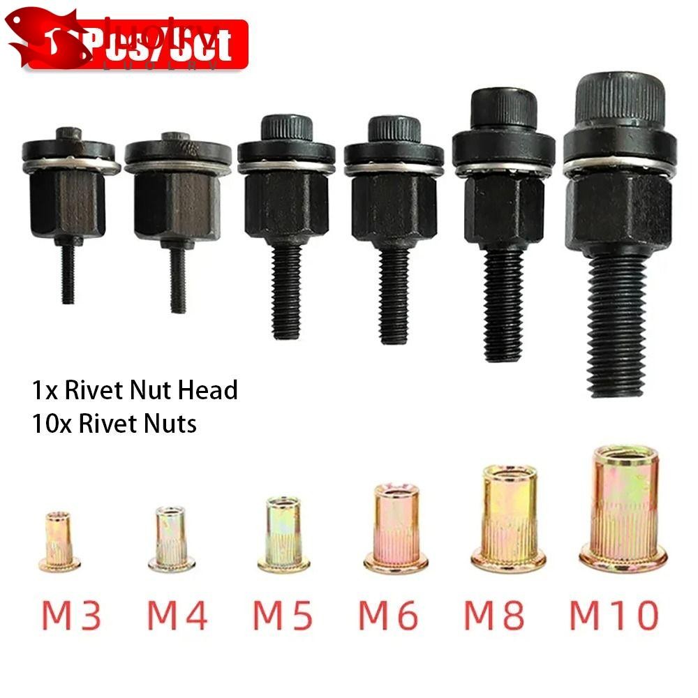 LUOLRV 11Pcs/Set Manual Riveter Tool, M3 M4 M5 M6 M8 M10 Mandrel Staple ...
