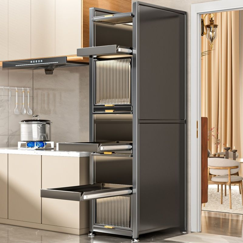 Kitchen rack drawer type functional cabinet with door microwave oven ...