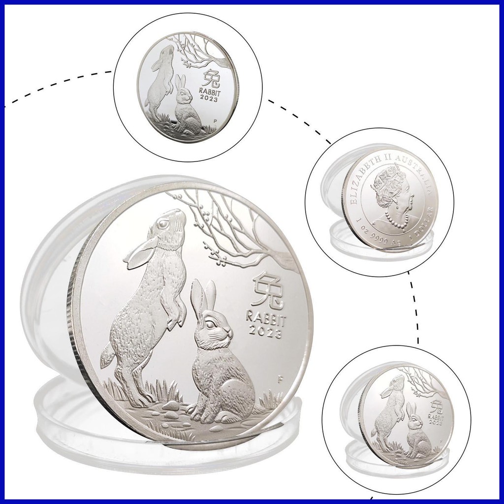 Gold Silver Souvenir Coin Chinese New Year Bunny Lunar Spring Festival ...