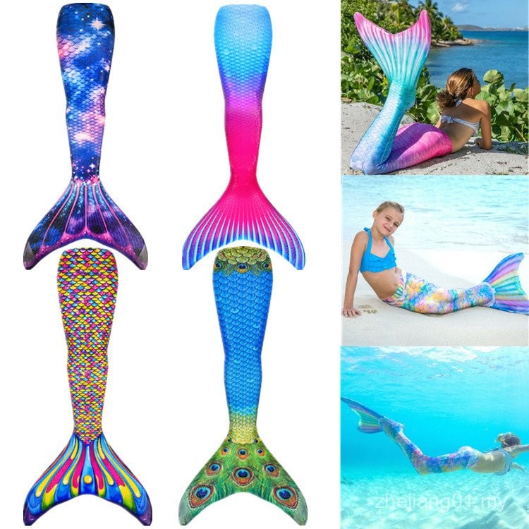 Mermaid Costume Fishtail Princess Dress Quick-Drying Swimsuit Girls ...