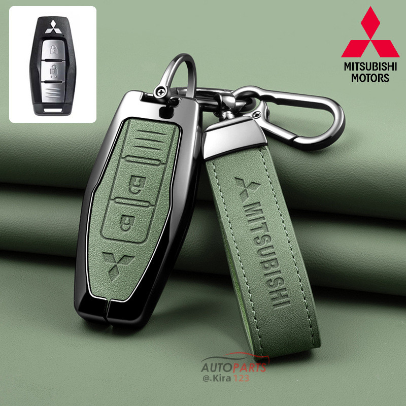【Genuine Leather】Zinc Alloy Car Key Case Cover Shell For Mitsubishi ...