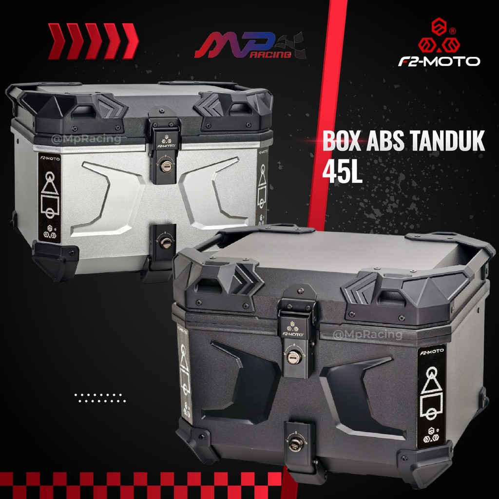 F2-MOTO Top Box 45L Tanduk Black,Silver,ABS,Universal Box | Shopee Malaysia