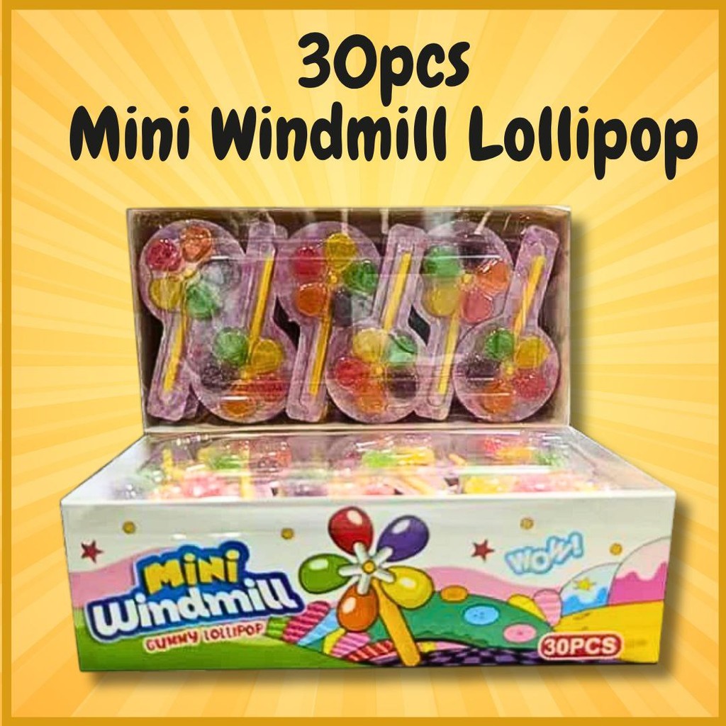 30pcs Leanseng Mini Windmill Lollipop gummy gula soft (JOY) | Shopee ...