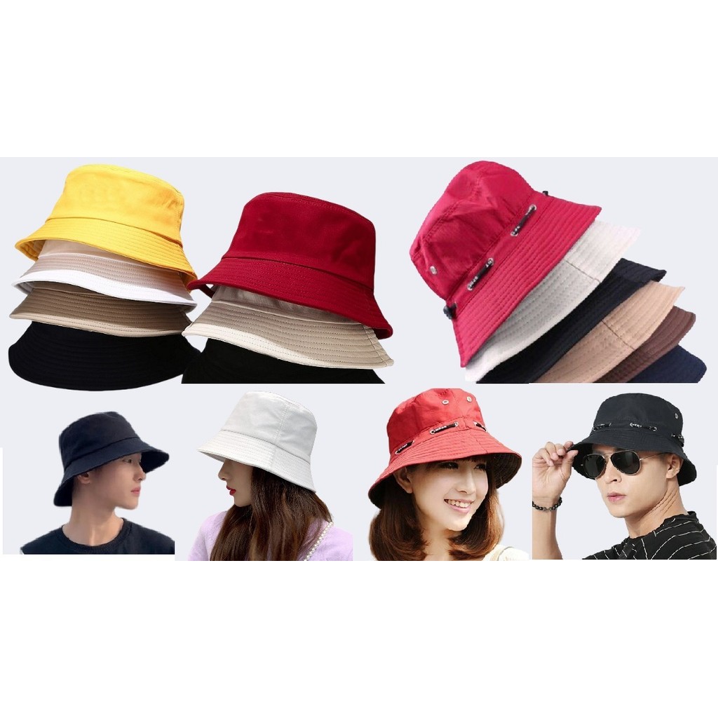 New Unisex Cotton Bucket Hats Women Summer Sunscreen Panama Hat Men ...