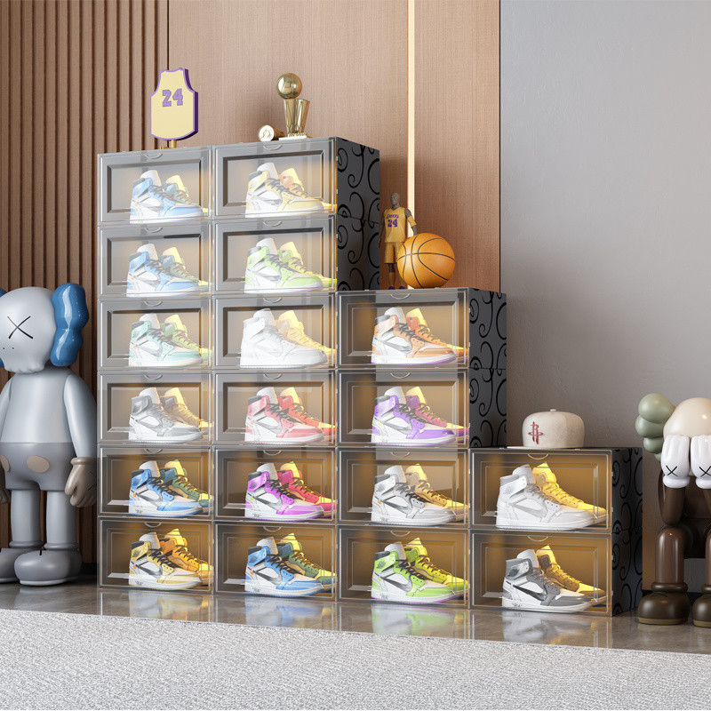 Transparent Transparent Shoe Box Side Opening Shoe Cabinet Bedroom Shoe ...