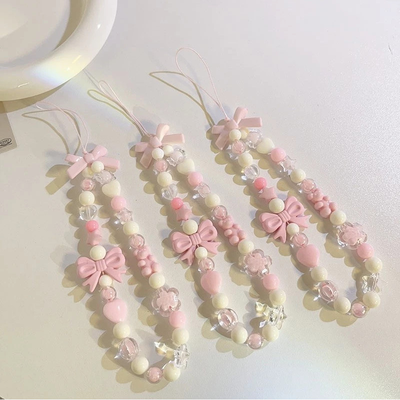 Pink Bow Phone Ring Phone Lanyard Airpods Lanyard Key Lanyard Phone ...