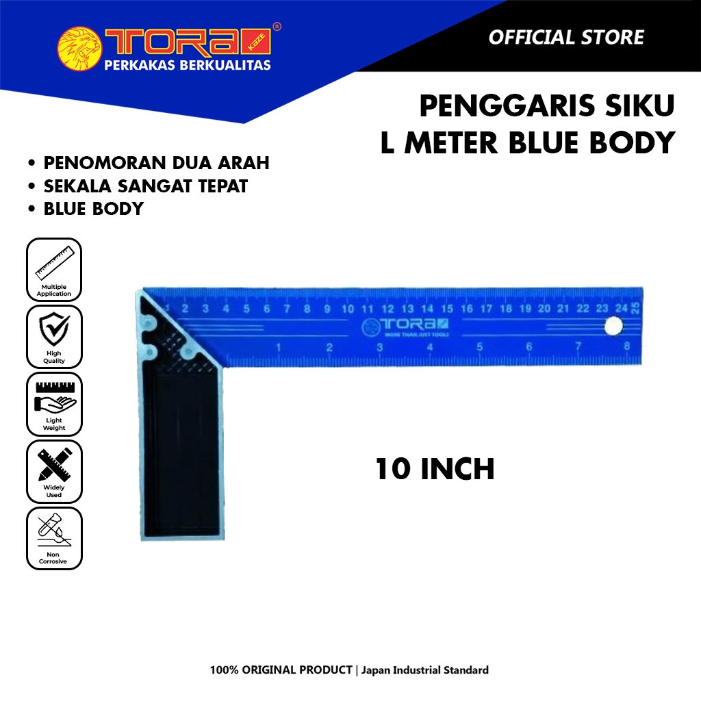 SIKU TORA 10 Inch L Meter Angled Ruler - Angle Ruler | Shopee Malaysia