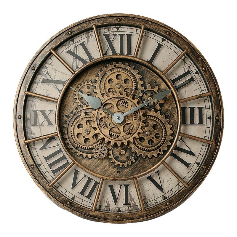 [1622 People Collection] Sky Star Retro Gear Wall Clock Bar Classical ...