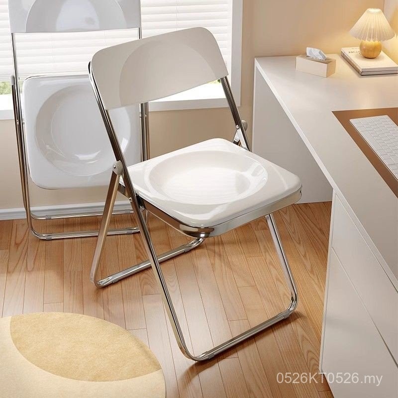Chair Simple Foldable Dining Chair Study Transparent Influencer Chair ...
