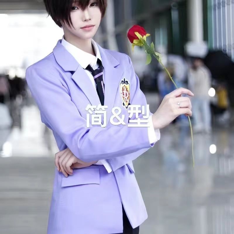 Anime Ouran High School Host Club Cosplay Clothing Full Set Costume Outfits  For Man Purple Uniform Cosplay Party | Shopee Malaysia