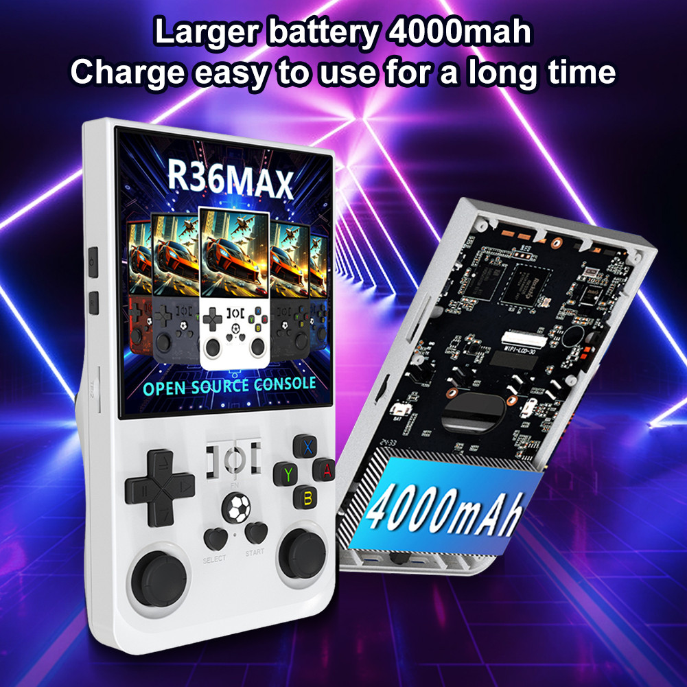 R36MAX Retro Handheld Game Console Open Source Linux System 4.0in HD ...