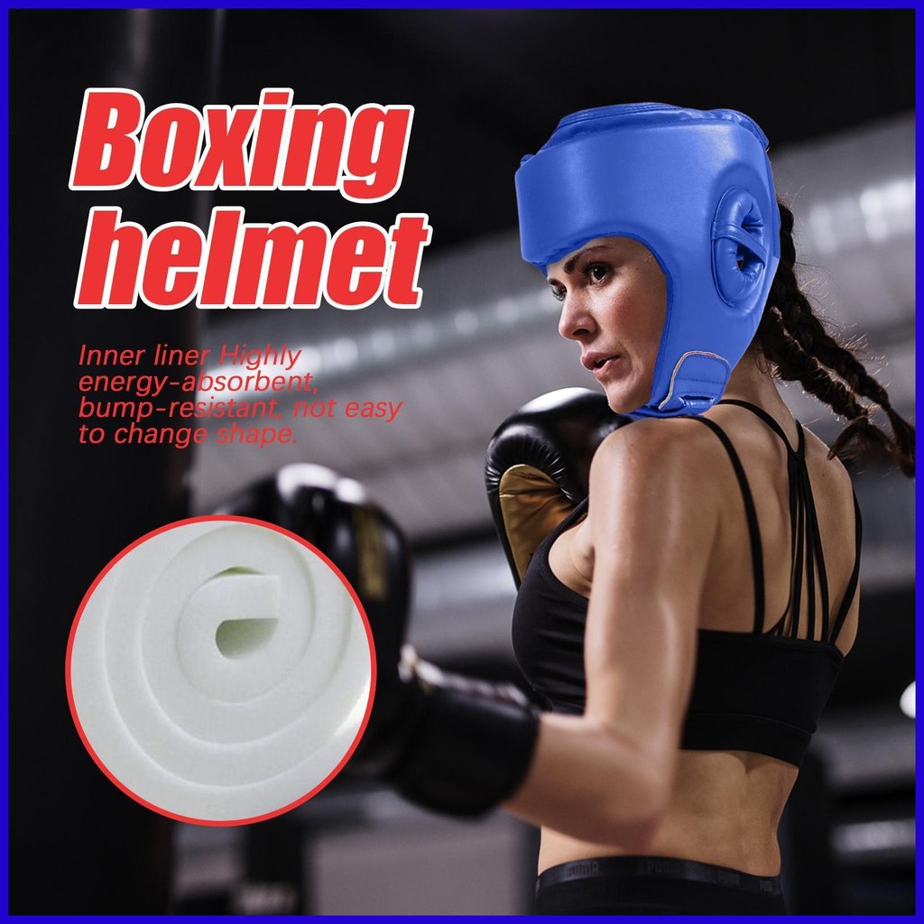 Boxing Headgear Karate Head Guard Adjustable Protective Boxing Sparring ...