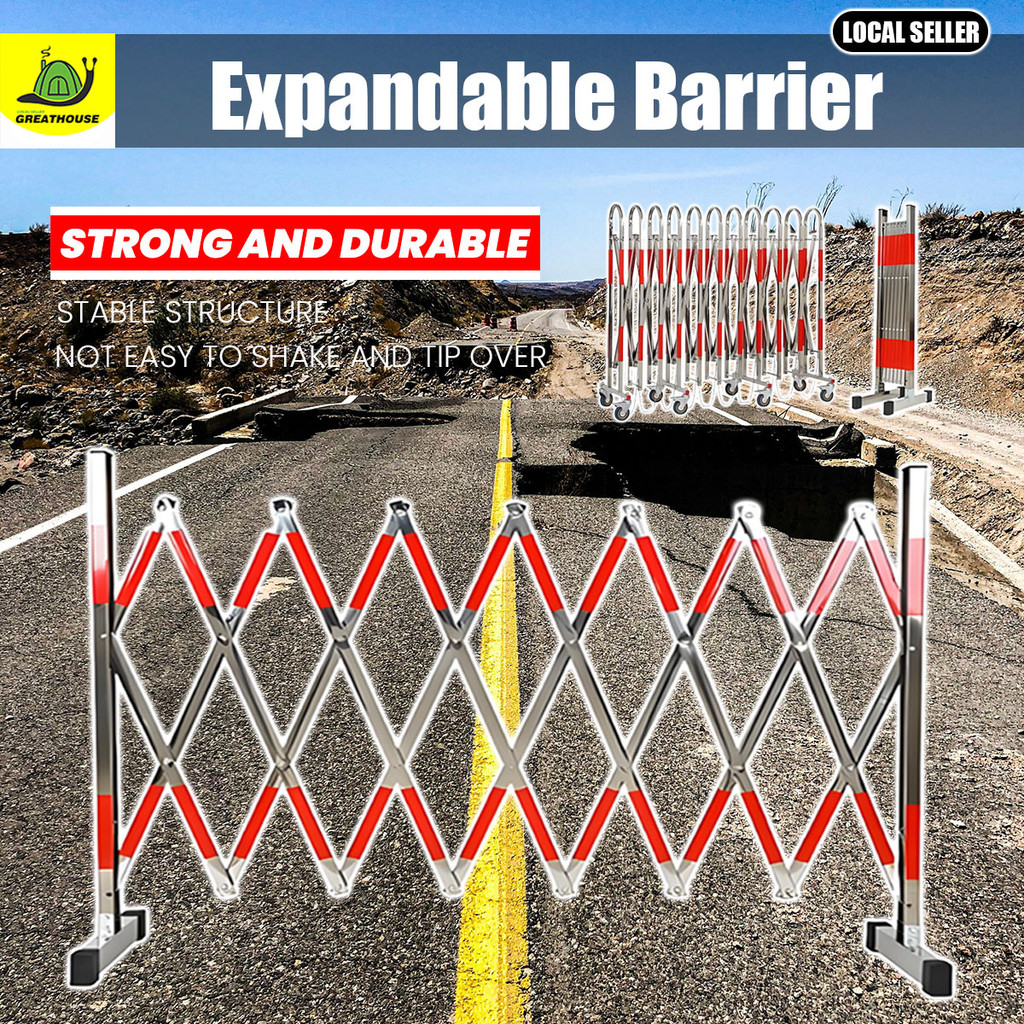 3M/6M StainlessSteel Expandable Fence Barrier Street traffic barrier ...