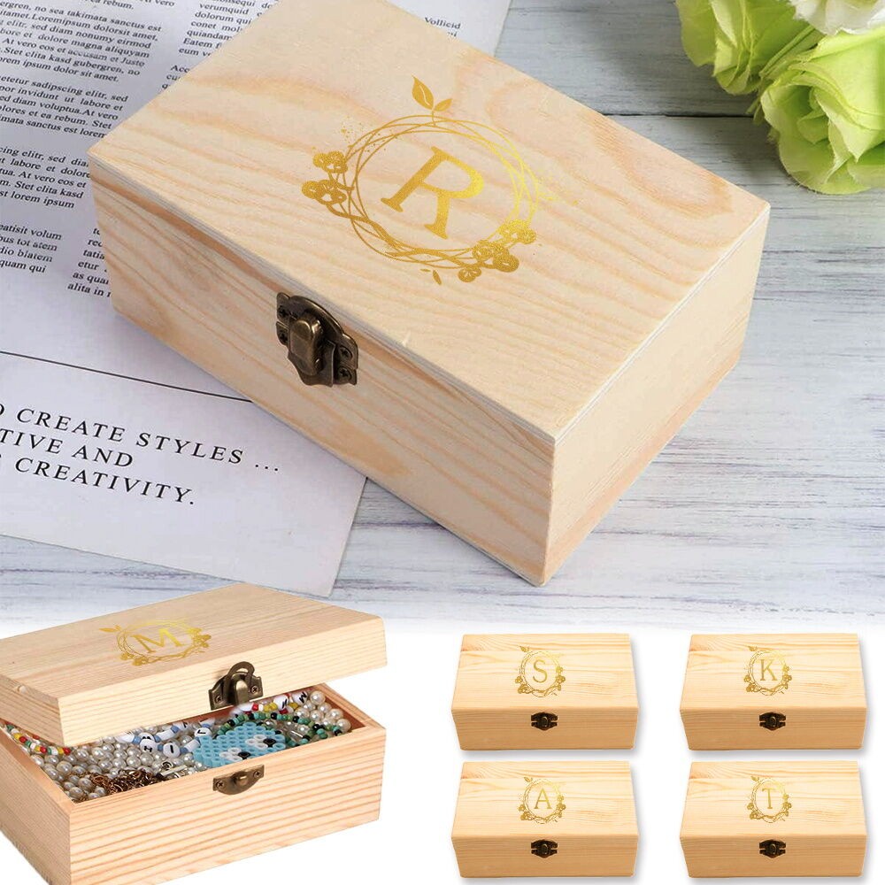Solid wooden Time capsule Large capacity Jewelry Box Pine Rectangular ...