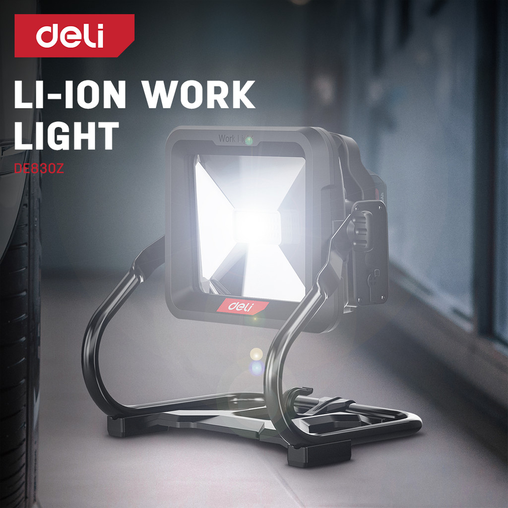 DELI Cordless Li-ion LED Work Light for Indoor and Outdoor (20V / 300 ...