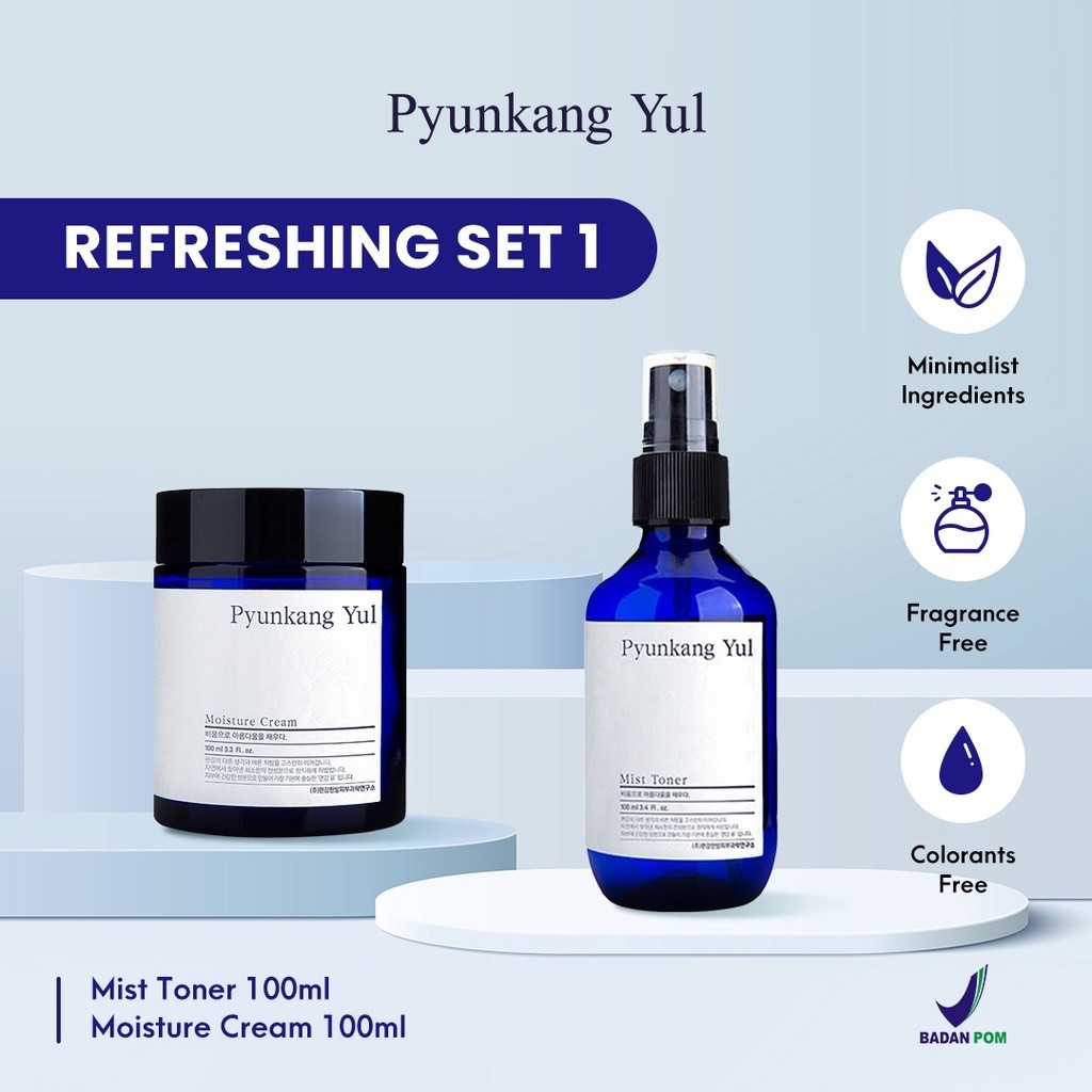 PYUNKANG YUL Refreshing Set 1 (Mist Toner 100ml + Moisture Cream 100ml ...