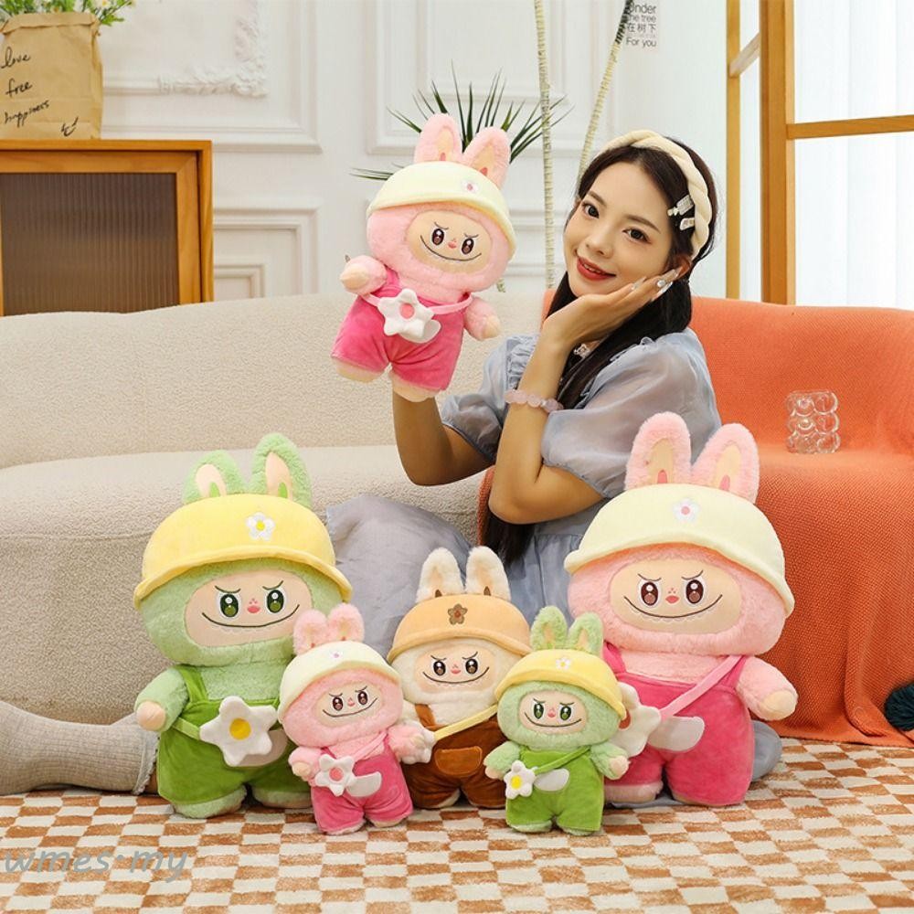 WMES1 Labubu Time Plush Toy, Big Eye Backpack Flower Labubu Plush ...