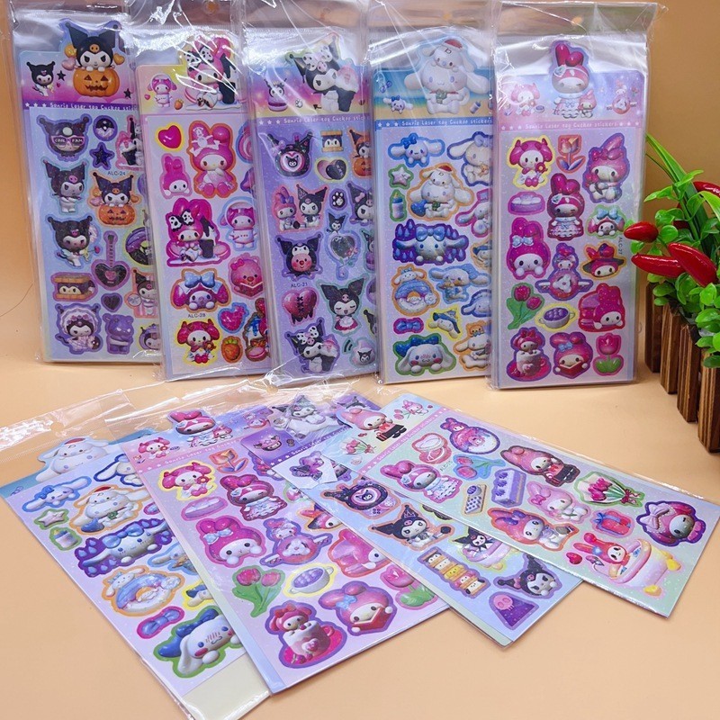 1PCS Cartoon Sticker Sanrio Laser Notebook Sticker Goo Card Sticker DIY ...