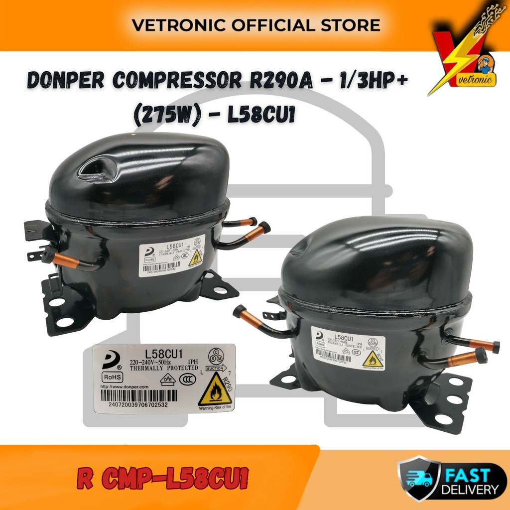 [READY STOCK]Donper R CMP-L58CU1 Compressor | R290a | 1/3HP+ 275W ...