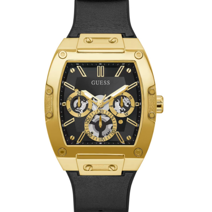 Guess Sporting Black Dial Pink Rubber Strap Watch for Men - GW0032G1 main image 1