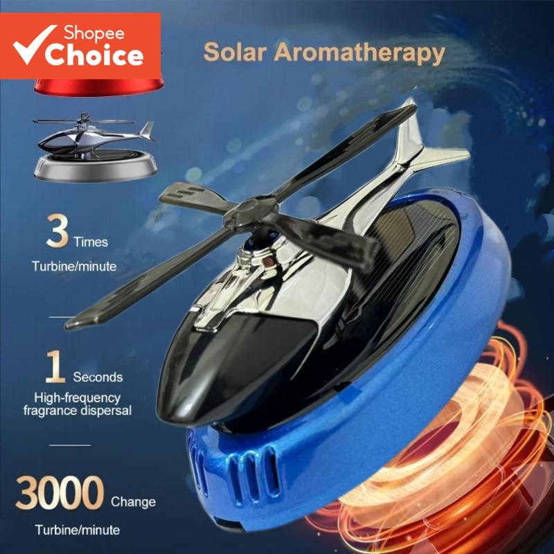 Solar Powered Rotation Helicopter Solar Aromatherapy Car Air Freshener ...