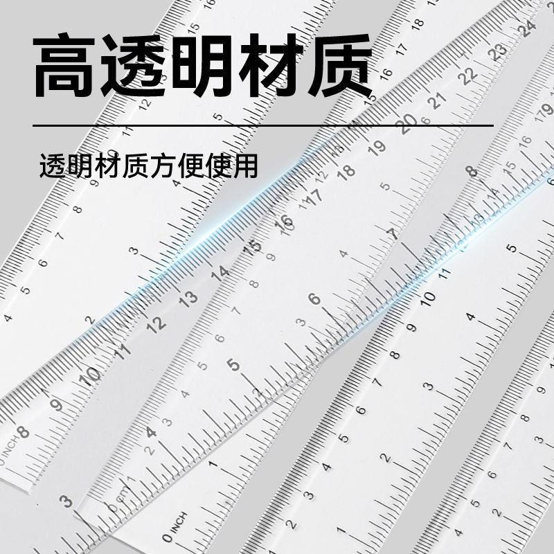 Scale Clear Thickness Plus 30cm Ruler Transparent Long Ruler Meter ...