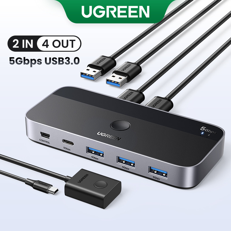 UGREEN USB KVM Switch USB 3.0 Switcher KVM Switch for PC Keyboard Mouse ...