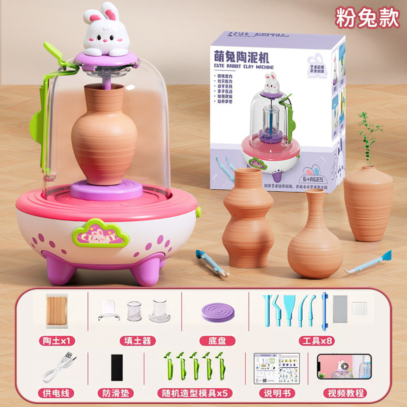 Mini Pottery Studio Deluxe Set - DIY All-in-1 Sculpting Craft Kit for ...