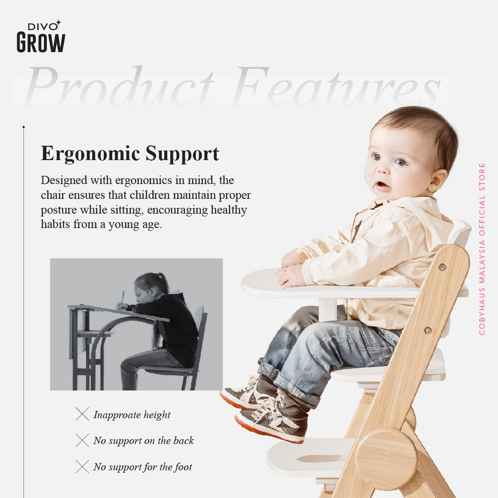 Divo Grow Convertible High Chair Foldable Baby Dining Chair with ...