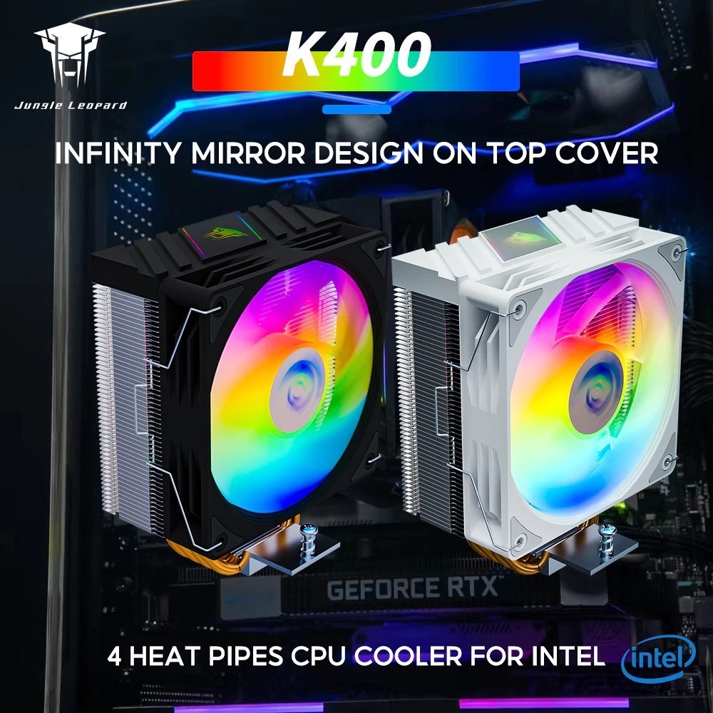Jungle Leopard K400 CPU Cooler 4 Heat Pipes 120mm CPU Fan 4PIN PWM ...