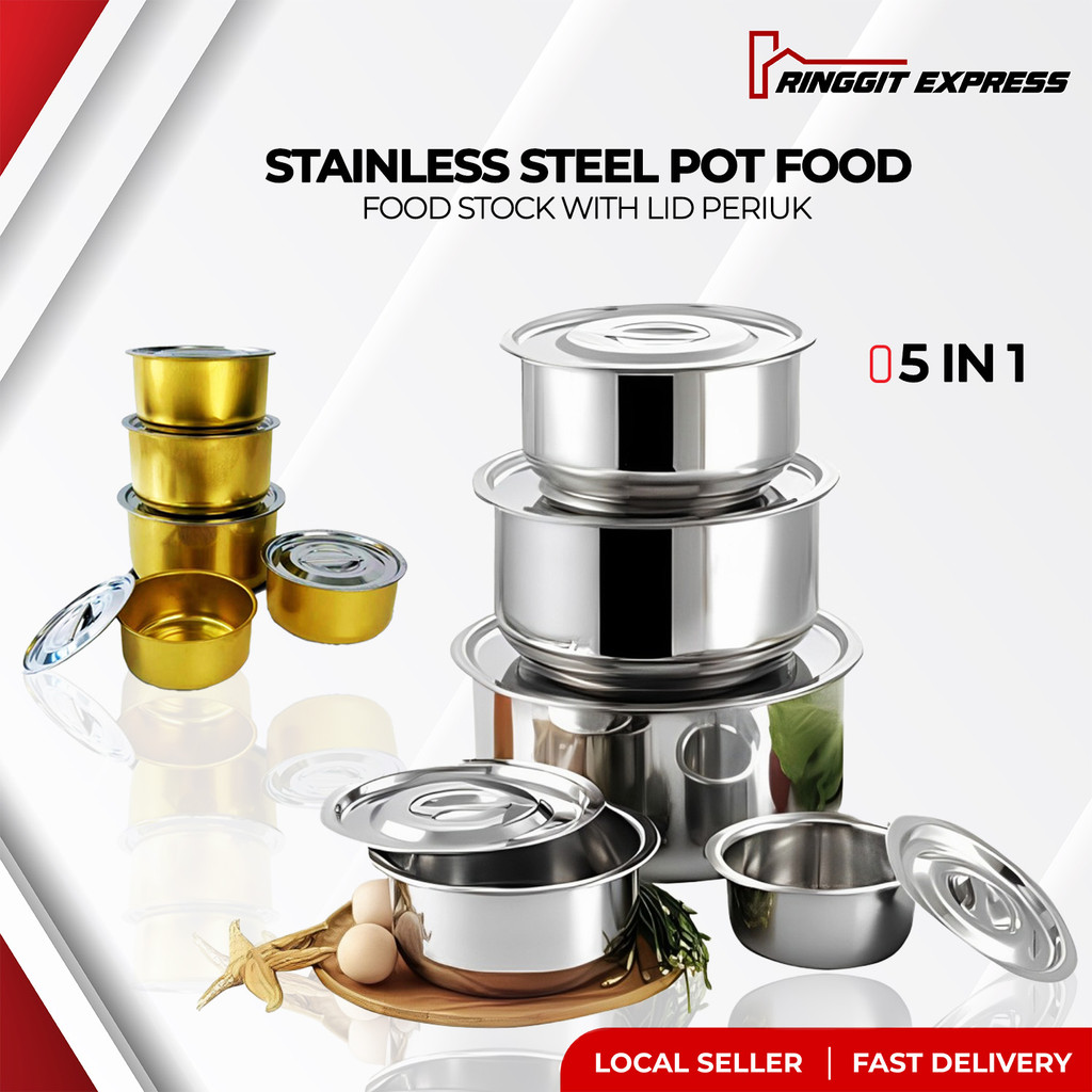 Ringgit Express Family cook 5 In 1 Stainless Steel pot Food Stock With ...