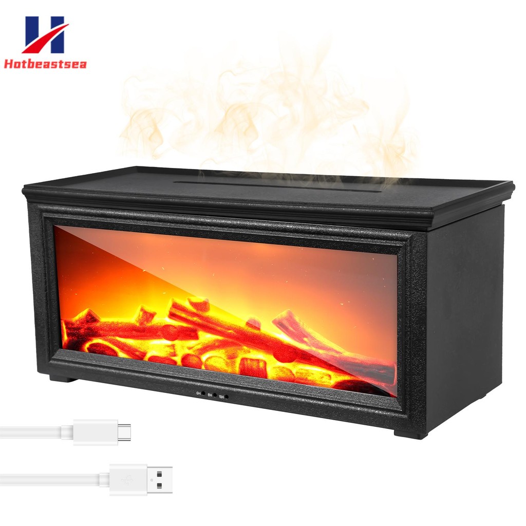 280ML ABS Plastic Realistic Flame Style Diffuser Simulation Fireplace ...