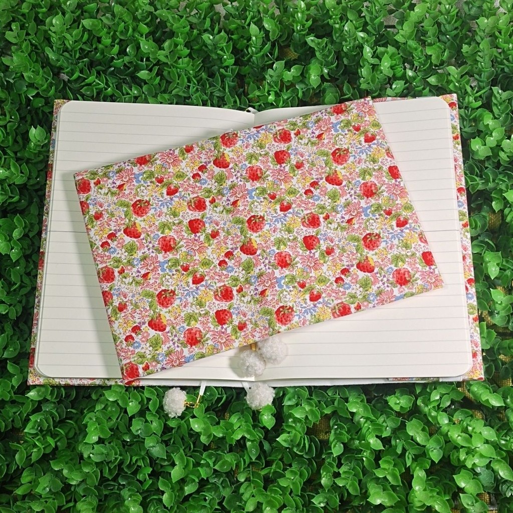 A5 A6 Strawberry Fabric Book Jacket Handmade Ledger Cute Cloth Book ...