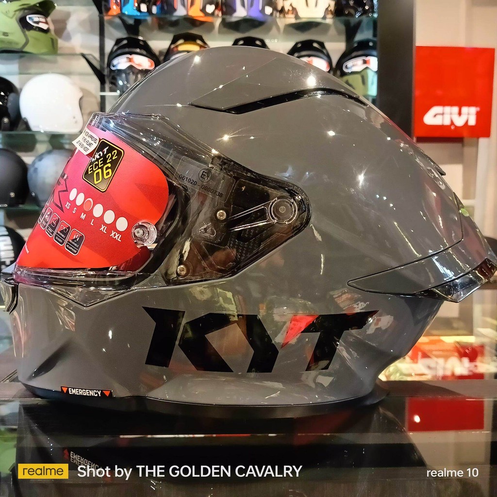 KYT R2R PRO PLAIN GLOSSY GREY ECE22.06 HELMET | Shopee Malaysia