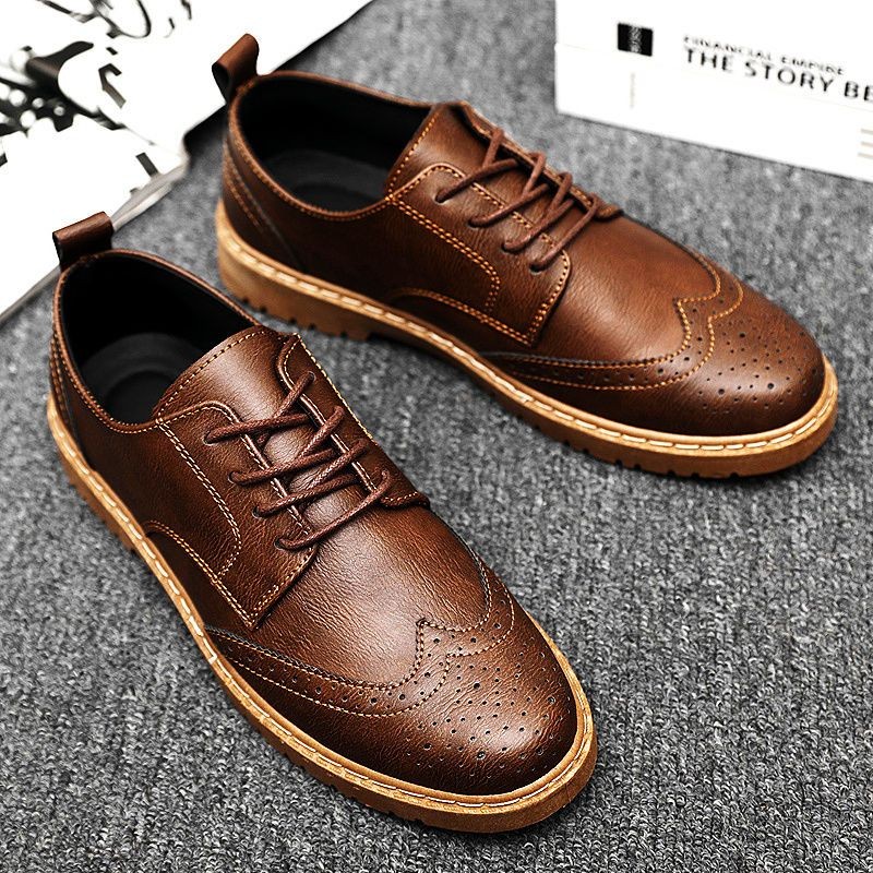 British Casual Leather Shoes Men display picture 3