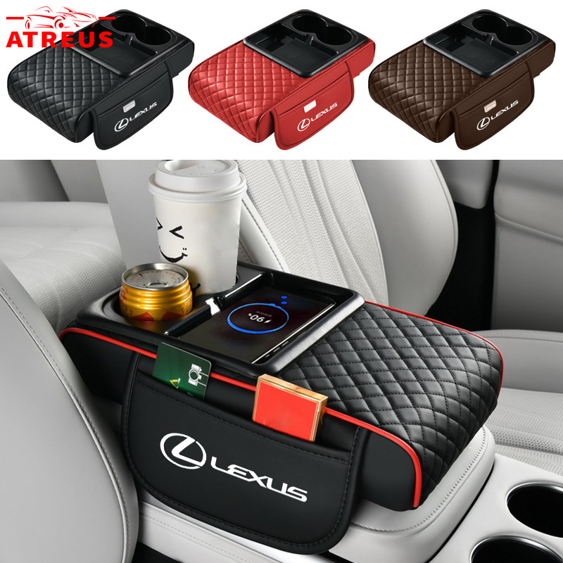 Lexus Car Armrest Pad 6 IN 1 Leather Center Console Armrest Protection ...