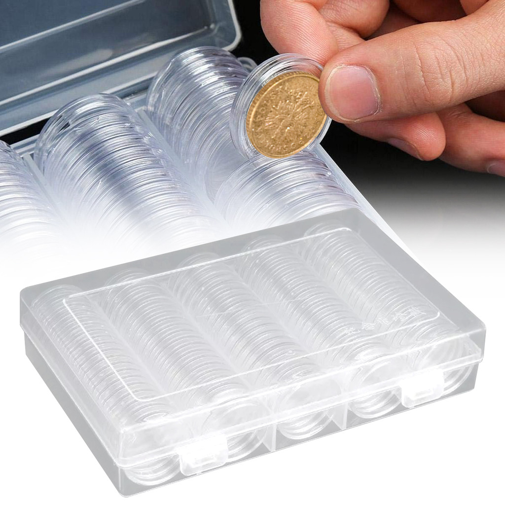【Zaylily】100 Pcs 30mm Transparent Coin Cases Coins Storage Capsules ...
