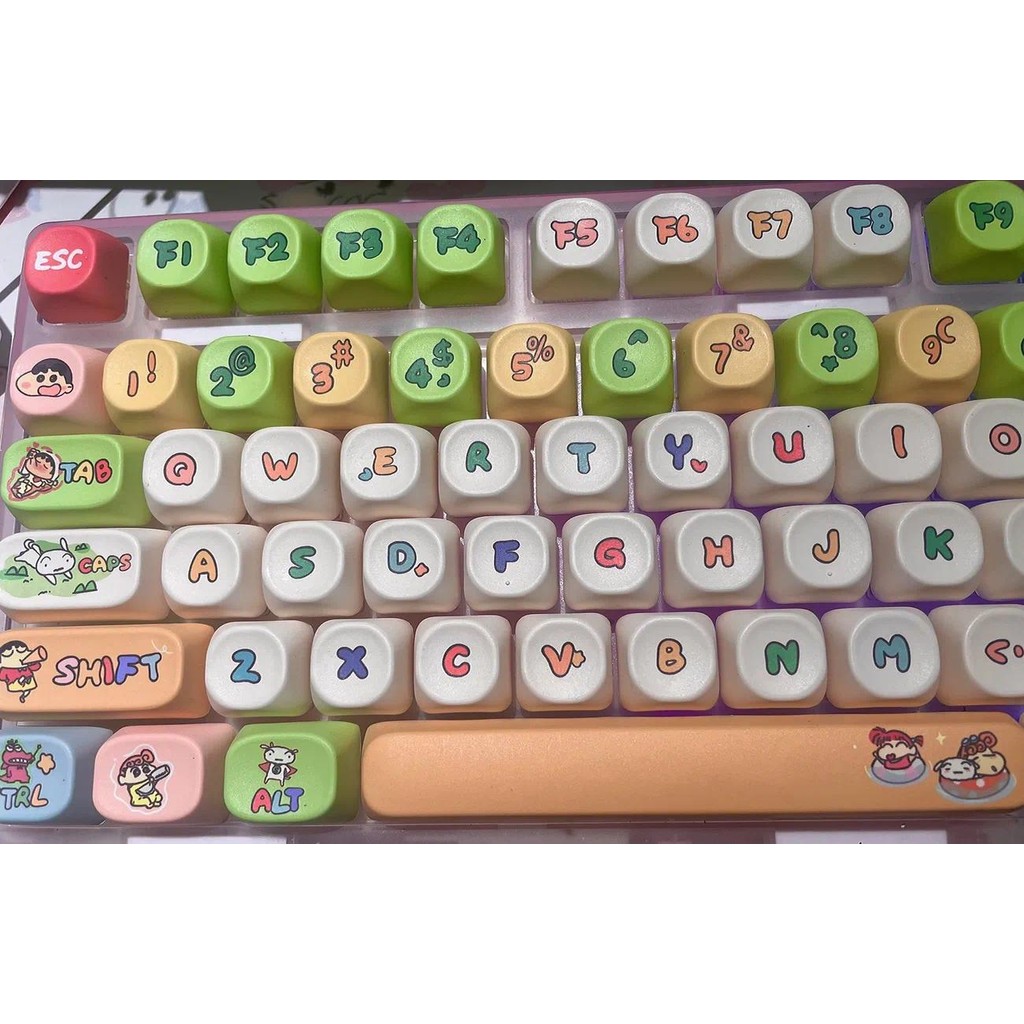 Crayon Shin-chan Keycap MOA Profile 130 Keys PBT Dye Sublimation Kawaii ...