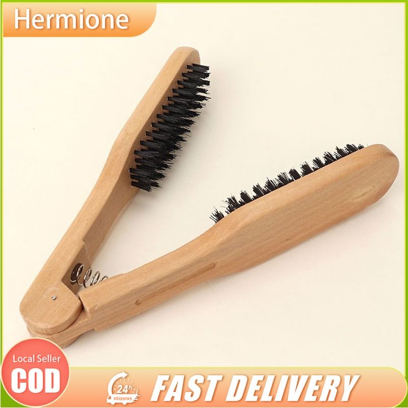 hair straightener comb Vshape comb Salon Hairdressing brush Wood comb ...