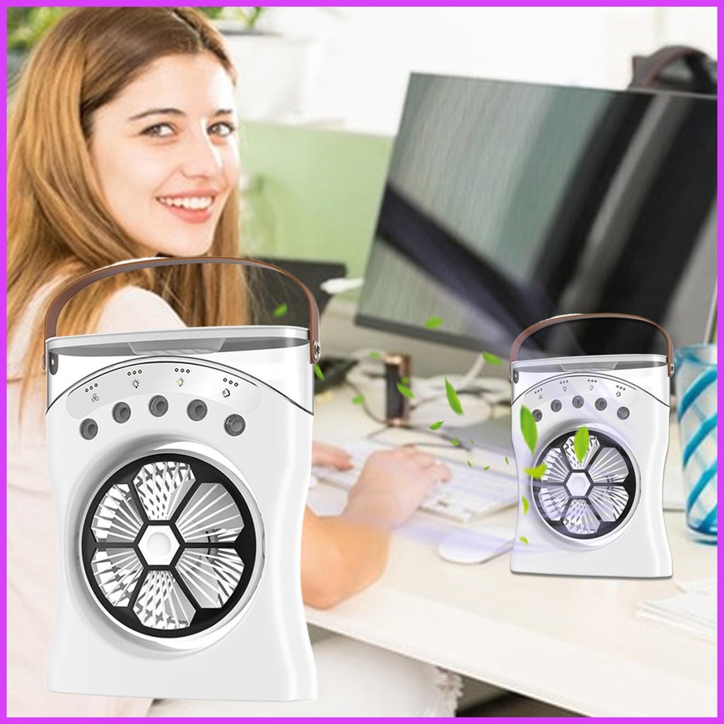 Desk Fan with Mist Water Fan Rechargeable Cooler Quiet Cooling Tool 180 ...