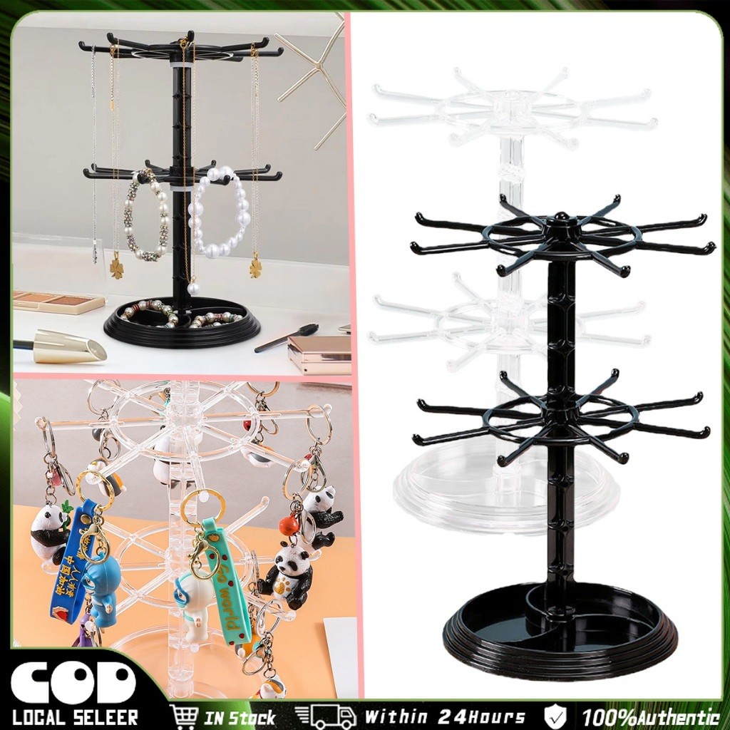 Rotatable Keychain Storage Rack Rotating Hairband headband desktop ...