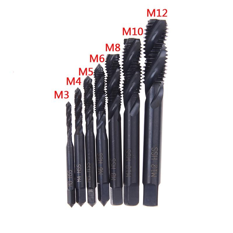 wayfarer> 7PCS HSS Machine Screw Thread Metric Plug Tap Drill Set M3 M4 ...