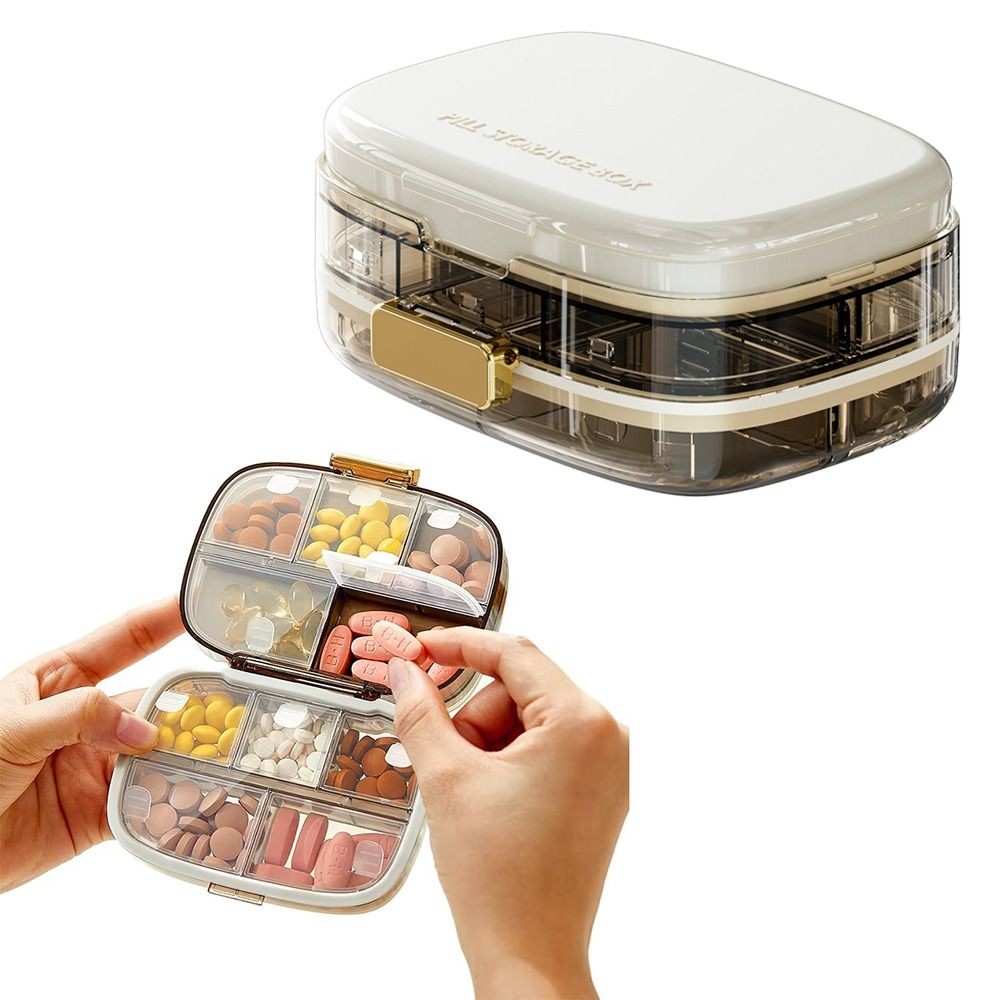 10 Compartments Weekly Portable Pill Case Double-layered Medicine ...