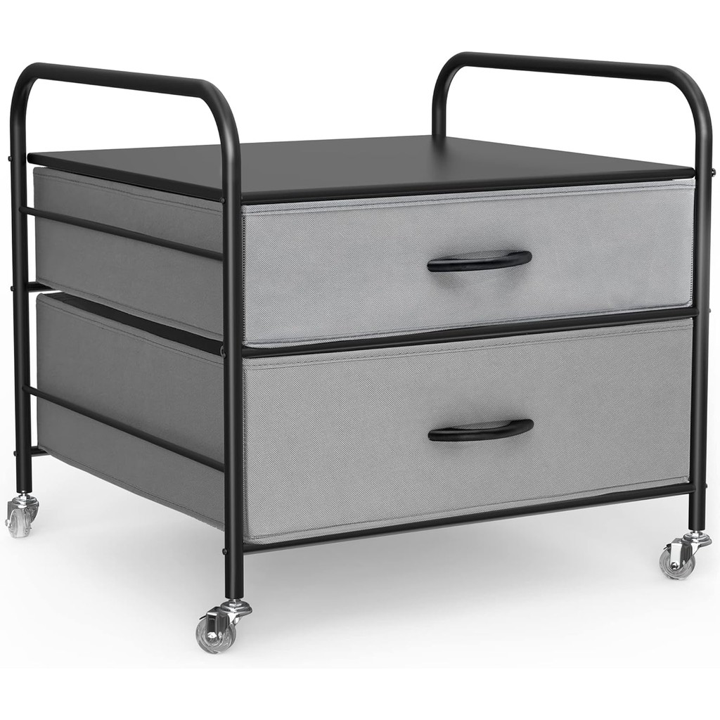 Supporto Per Mini Frigo Con Ripiani – WAYTRIM Carrello Porta Microonde In Acciaio Con Ruote E Piano Legno - 5