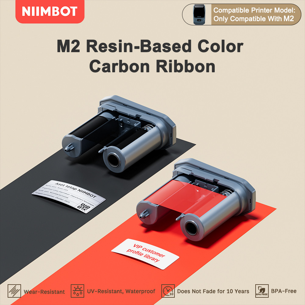 NIIMBOT M2 Color Printer Ribbon, Only Suitable for M2 Thermal Transfer ...