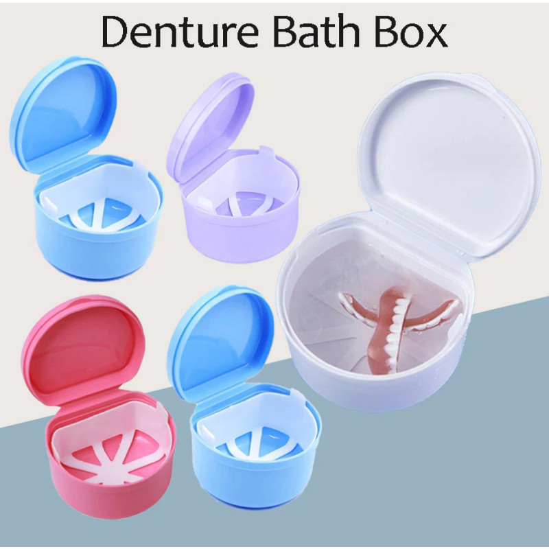 Portable Denture Box Dental Retainer Braces Storage Box Denture ...