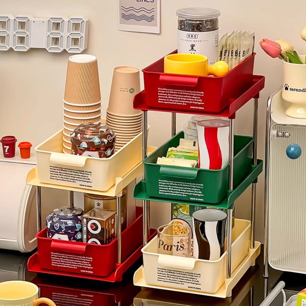 Cross-Border Coffee Corner Desktop Tea Bag Storage Box Drawer Office Tea Room Dining Table ...