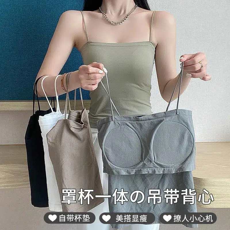 Long Hot Girl Sling Underwear Wrap Breast One-Piece Fixed Cup Vest ...