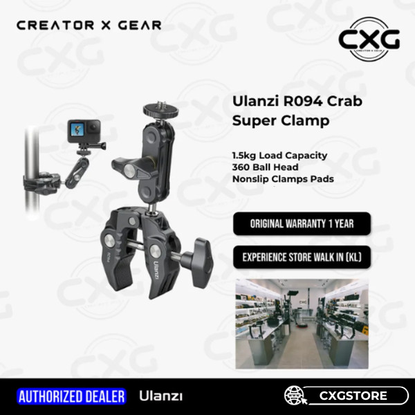 Ulanzi R094 Multi-Functional Crab Super Clamp Metal with Double Ball ...