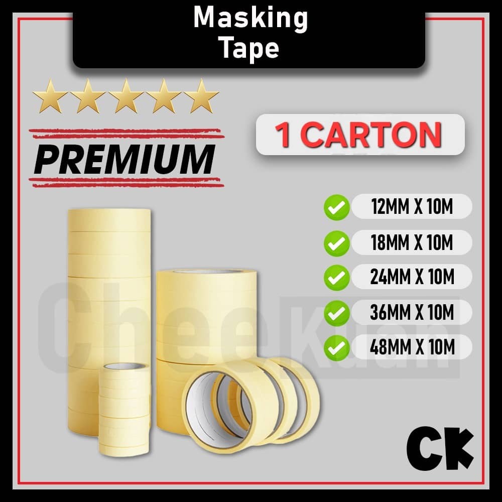Carton Masking Tape Paper Tape 12mm 18mm 24mm 36mm 48mm Painting Paper ...